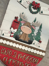 Load image into Gallery viewer, Moose Holiday Door Sign Interchangeable File, SVG, Christmas, Snow, Letters for Santa, Mail, Santa, Holly Seasonal Home Welcome, glowforge
