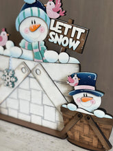 Load image into Gallery viewer, Snowman Let It Snow Winter For The Flower Basket Interchangeable File SVG, TINY, Frosty, Snowmen Tiered Tray, Glowforge, LuckyHeartDesignsCo
