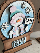 Load image into Gallery viewer, Let It Snow Snowman Winter Snow Globe Interchangeable File SVG, Glowforge, TINY, Snowmen, Frosty Snowflake, Tiered Tray LuckyHeartDesignsCo
