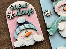 Load image into Gallery viewer, Let It Snow Snowman Tall Arch Sign Interchangeable File SVG, TINY, INSERT only Snowmen Winter Glowforge, Holiday, Tiered LuckyHeartDesignsCo
