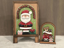 Load image into Gallery viewer, Santa Toys Tall Arch Sign Interchangeable File SVG, TINY, INSERT only, Teddy, Baby Doll Glowforge, Holiday, Tiered Tray LuckyHeartDesignsCo
