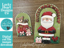 Load image into Gallery viewer, Santa Toys Tall Arch Sign Interchangeable File SVG, TINY, INSERT only, Teddy, Baby Doll Glowforge, Holiday, Tiered Tray LuckyHeartDesignsCo
