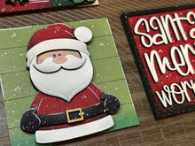 Load image into Gallery viewer, Santa Toy Workshop Interchangeable Leaning Sign File SVG, Glowforge Christmas Tiered Tray Teddy Bear Baby doll Presents, LuckyHeartDesignsCO
