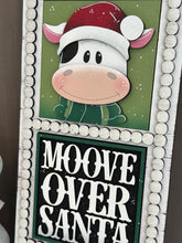 Load image into Gallery viewer, Dairy Cow Christmas Interchangeable Leaning Sign File SVG, Farm Tree, Glowforge, Santa, LuckyHeartDesignsCO
