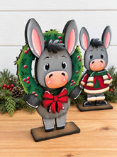 Load image into Gallery viewer, Donkey Christmas Standing Set File SVG, Elf, Santa, Sweater, Cow, Holiday, Tree, Ornament, Farm, Tiered Tray Glowforge, LuckyHeartDesignsCo
