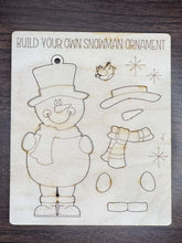 Load image into Gallery viewer, Snowman Pair Pop Out Christmas Ornament Craft File SVG, Winter, Build Your Own, Christmas, Kids Craft, Glowforge, LuckyHeartDesignsCo
