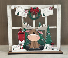 Load image into Gallery viewer, Moose Holiday Door Sign Interchangeable File, SVG, Christmas, Snow, Letters for Santa, Mail, Santa, Holly Seasonal Home Welcome, glowforge
