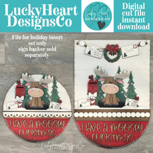 Load image into Gallery viewer, Moose Holiday Door Sign Interchangeable File, SVG, Christmas, Snow, Letters for Santa, Mail, Santa, Holly Seasonal Home Welcome, glowforge
