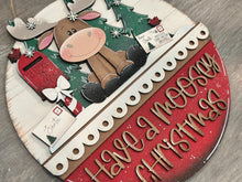 Load image into Gallery viewer, Moose Holiday Door Sign Interchangeable File, SVG, Christmas, Snow, Letters for Santa, Mail, Santa, Holly Seasonal Home Welcome, glowforge

