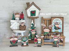 Load image into Gallery viewer, Moose Christmas Tall Arch Sign Interchangeable File SVG, TINY, INSERT only, Tree, Santa, Christmas, Glowforge, Holiday, LuckyHeartDesignsCo

