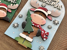 Load image into Gallery viewer, Moose Christmas Tall Arch Sign Interchangeable File SVG, TINY, INSERT only, Tree, Santa, Christmas, Glowforge, Holiday, LuckyHeartDesignsCo
