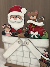 Load image into Gallery viewer, Santa Workshop Flower Basket Interchangeable File SVG, TINY Toys, Teddy Football Santa, Christmas Tiered Tray Glowforge, LuckyHeartDesignsCo
