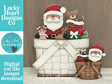 Load image into Gallery viewer, Santa Workshop Flower Basket Interchangeable File SVG, TINY Toys, Teddy Football Santa, Christmas Tiered Tray Glowforge, LuckyHeartDesignsCo
