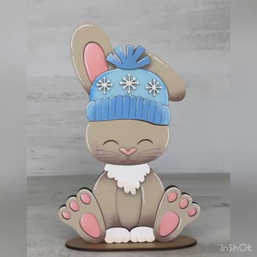 Bunny Rabbit Animal Hats Interchangeable MINI File SVG, Seasonal Leaning sign, Christmas, Holiday Tiered Tray Glowforge, LuckyHeartDesignsCo