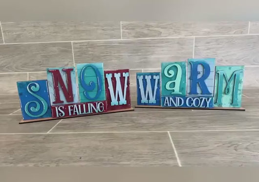 Winter Joy Noel Standing Reversible File SVG, Tiered Tray, Snow, Christmas, Glowforge, LuckyHeartDesignsCo