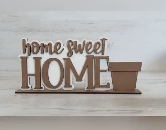 Home Sweet Home Holder Mug Hugger File SVG, Glowforge, Tray Decor, Interchangeable, Holiday, Mug Topper, Plant Hugger, LuckyHeartDesignsCo