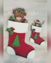 Load and play video in Gallery viewer, Stocking for the Flower Basket Interchangeable (Original and TINY)  File SVG, Christmas, Tiered Tray, Glowforge, LuckyHeartDesignsCo
