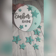 Load and play video in Gallery viewer, Baby Milestone Star Moon Sign SVG FILE, GLOWFORGE, LuckyHeartDesignsCo
