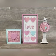 Load and play video in Gallery viewer, Love Lucky Reversible Sign Set File SVG, Valentines, St. Patrick&#39;s Day, Clover, Heart, Glowforge, LuckyHeartDesignsCo
