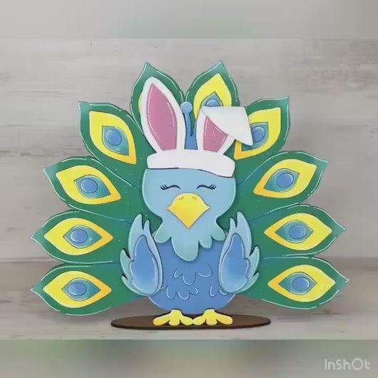 Peacock Animal Hats Interchangeable MINI File SVG, Seasonal Leaning sign, Holiday, Tiered Tray Glowforge, LuckyHeartDesignsCo