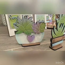 Load and play video in Gallery viewer, Succulent Standing Pots File SVG, Plants, Garden, Glowforge, Magnets, LuckyHeartDesignsCo
