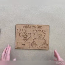 Load and play video in Gallery viewer, Bear Love Valentine POP OUT Craft Kit File SVG, Heart,  Glowforge, LuckyHeartDesignsCo
