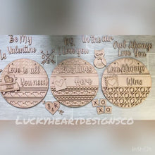 Load and play video in Gallery viewer, Valentines Day Door Hanger Complete DIY KIT  File SVG, Glowforge, LuckyHeartDesignsCo

