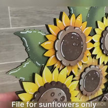 Load and play video in Gallery viewer, Sunflowers For The Flower Basket Interchangeable File SVG, Flower, Floral, Summer, Fall Tiered Tray, Glowforge, LuckyHeartDesignsCo
