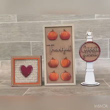 Load and play video in Gallery viewer, Thanksgiving Christmas Reversible File SVG, Tiered Tray, Pumpkin, Holidays, Autumn, Glowforge, LuckyHeartDesignsCo
