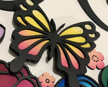 Load image into Gallery viewer, Layered Floral File 2 -with butterflies, SVG FILE glowforge
