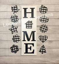 Load image into Gallery viewer, Home Plaid Interchangeable with Shiplap Round File, SVG glowforge
