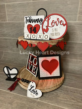 Load image into Gallery viewer, Valentines Day Tiered Tray File, SVG, Glowforge love decor tier tray
