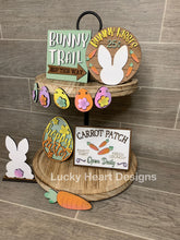 Load image into Gallery viewer, Easter Tiered Tray File SVG, Bunny Tier Tray Glowforge, Lucky Heart Designs
