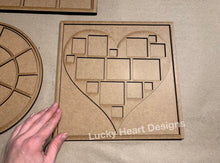 Load image into Gallery viewer, Heart Collage Frame File SVG, Glowforge picture frame
