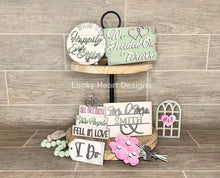 Load image into Gallery viewer, Wedding Tiered Tray File SVG, Glowforge Laser, Shower Tier Tray, LuckyHeartDesignsCo
