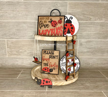 Load image into Gallery viewer, Ladybug Tiered Tray File SVG, Glowforge Tier Tray Summer
