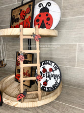 Load image into Gallery viewer, Ladybug Tiered Tray File SVG, Glowforge Tier Tray Summer
