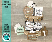Load image into Gallery viewer, Kitchen Tiered Tray File, SVG, Glowforge, tiered tray decor
