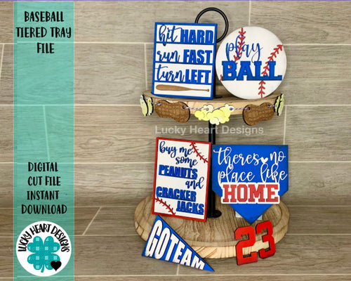 Baseball Tiered Tray File SVG, Glowforge Tier Tray