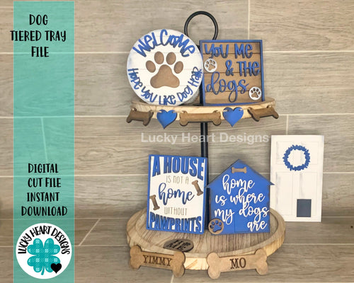 Dog Tiered Tray File SVG, Glowforge Tier Tray, Pet File, LuckyHeartDesignsCo