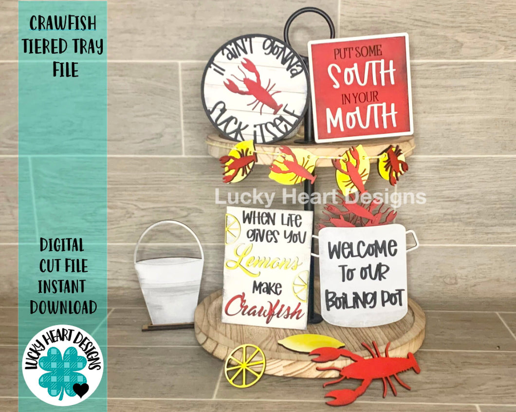 Crawfish Boil Tiered Tray File SVG, Glowforge, Tier Tray