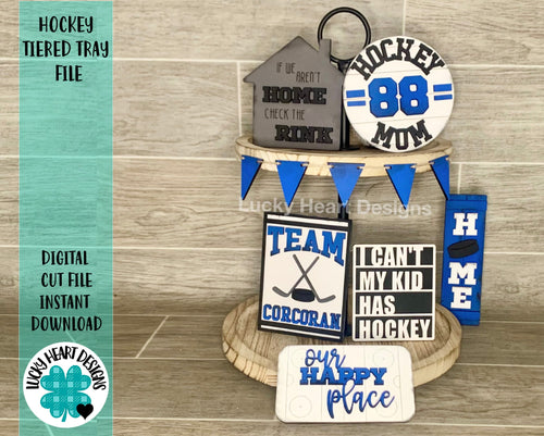Hockey Tiered Tray File SVG, Glowforge Tier Tray