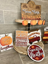 Load image into Gallery viewer, Fall Tiered Tray File SVG, Glowforge Laser, Pumpkin, LuckyHeartDesignsCo
