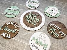Load image into Gallery viewer, Interchangeable Mother&#39;s Day Shiplap Round Sign File SVG, Mom Glowforge Laser, LuckyHeartDesignsCo
