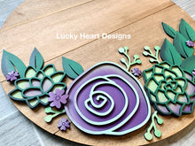 Load image into Gallery viewer, Succulent Floral Round File SVG, Glowforge Laser, LuckyHeartDesignsCo
