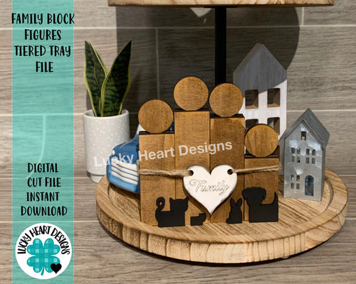 Family Block Figures for Tiered Trays file SVG, Glowforge