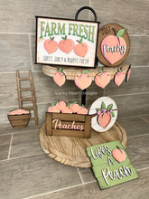 Load image into Gallery viewer, Peach Tiered Tray File SVG, Glowforge Laser, Peaches Fruit Tier Tray, LuckyHeartDesignsCo
