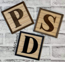Load image into Gallery viewer, Shiplap Letter Tiles File SVG, Scrabble, Glowforge Laser, LuckyHeartDesignsCo
