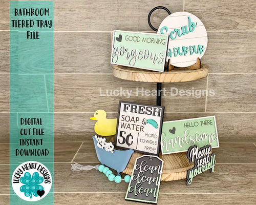Bathroom Tiered Tray File SVG, glowforge tier tray