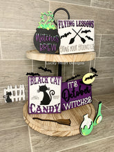 Load image into Gallery viewer, Witches Tiered Tray File SVG, Halloween Tier Tray, Glowforge Laser, LuckyHeartDesignsCo
